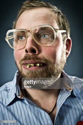 Young Man Wearing Nerd Glasses Stock Photo Getty Images