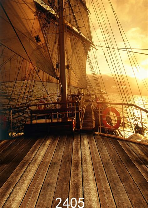 Sailing Boat Deck Background Pirate Ship Photography Background 3x3m