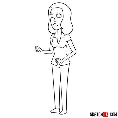 How To Draw Beth Smith From Rick And Morty Sketchok