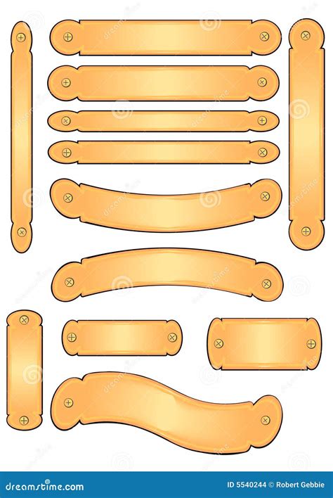 Brass Engraving Banner Plates Stock Images Image 5540244