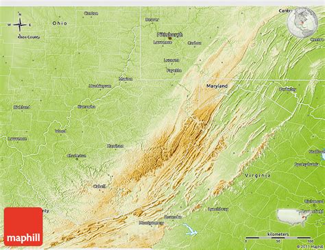 Physical 3d Map Of West Virginia