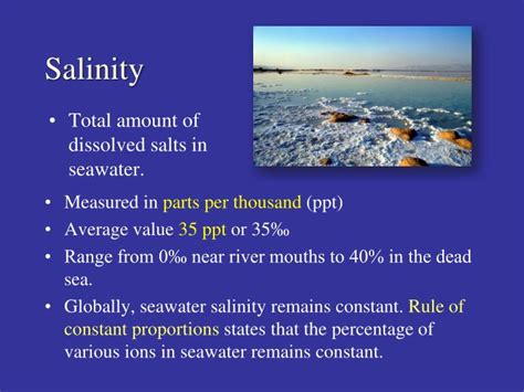 Ppt Chapter 3 Chemical And Physical Features Of Seawater And The