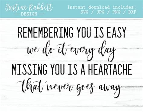 Remembering You Is Easy We Do It Every Day Missing You Is A Etsy