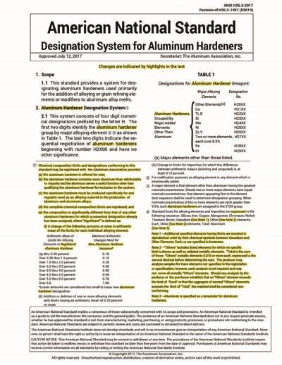 Ansi H353 2017 American National Standard Designation System For