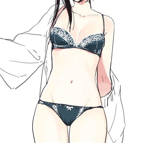 yoshi susuki original bad id bad nijie id 1girl bare shoulders black panties bra breasts