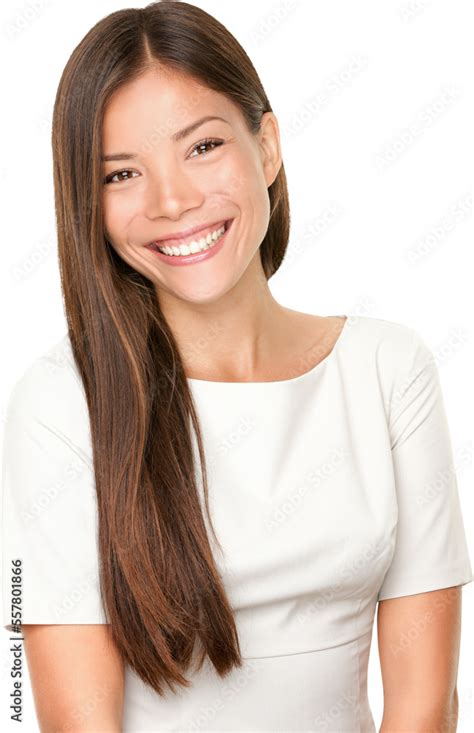 Woman Smiling Happy Portrait Beautiful Mixed Race Chinese Asian