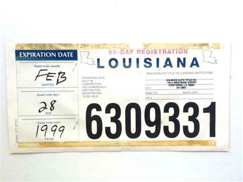 Printable Temporary License Plate Template Louisiana Printable Templates
