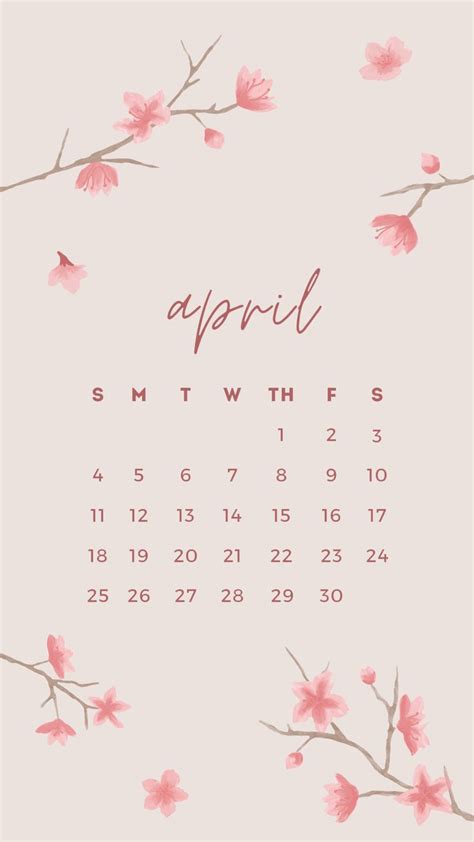 April Calendar Screensaver In 2021 Screen Savers Wallpaper Blossom
