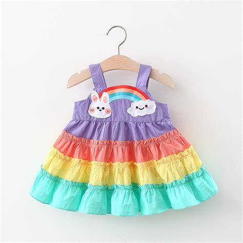 Korean Version Newborn Baby Girl Clothing Dress Summer 1 Year Babies