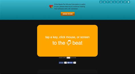 Tap Bpm Online Beats Per Minute Calculator And Counter Social Dance