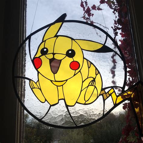 Pokemon Inspired Stained Glass Art Pikachu Etsy Nederland