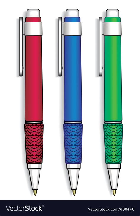 A Set Of Three Pens Royalty Free Vector Image Vectorstock