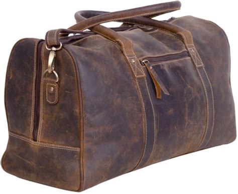 24 Inch Leather Duffel Bags For Men And Women Full Grain Leather Travel