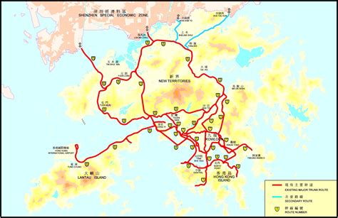 Map Of Hong Kong Street Streets Roads And Highways Of Hong Kong