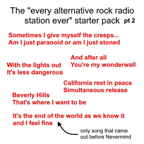 The Every Alternative Rock Radio Station Ever Starter Pack Part 2