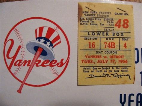 Lot Detail 1956 Ny Yankees Offical Yearbook W Ticket Stub