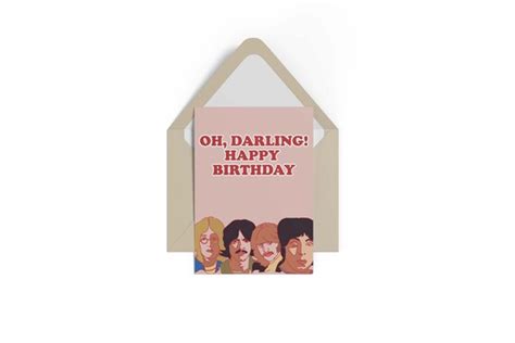 The Beatles Happy Birthday Card Instant Download  Print Etsy