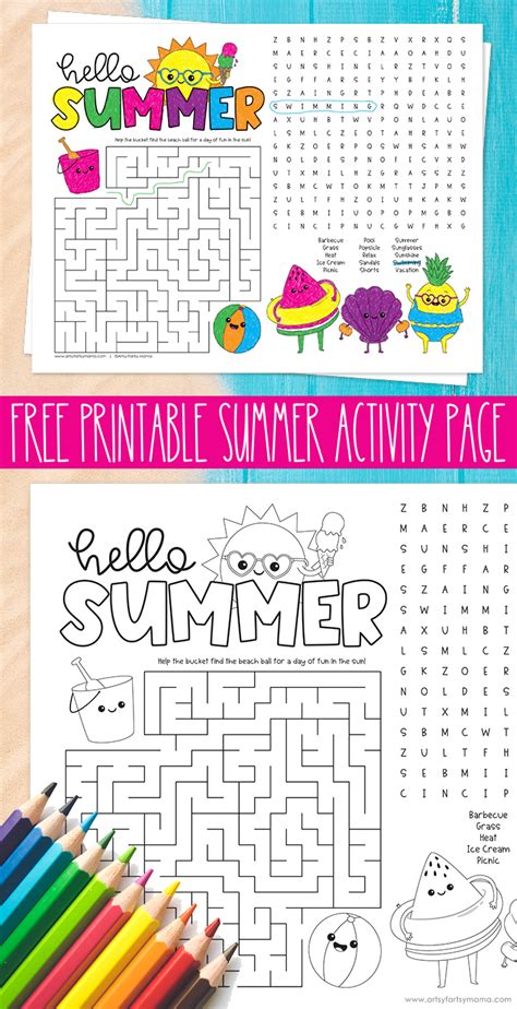 Summer Activity Sheets
