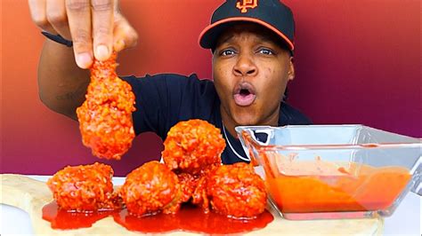 Nuclear Fire Fried Chicken 2X SPICY POPEYES Mukbang YouTube