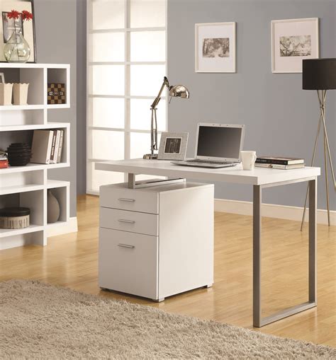 A simple desk, consisting of two file cabinets and a work surface can be whipped up quickly. 7027 White Left Or Right Facing 48" Desk from Monarch (I ...