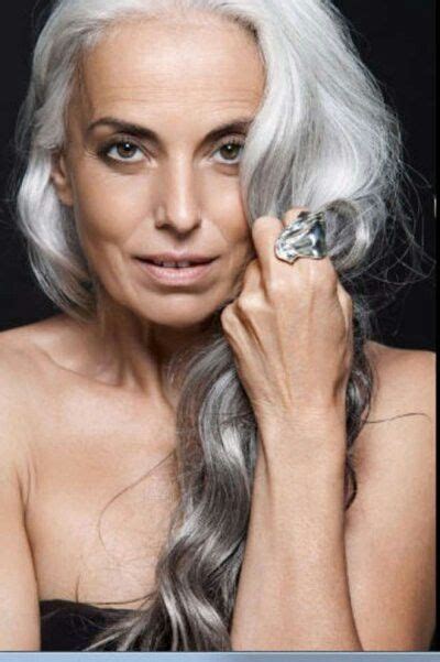 Yasmina Rossi Silver Haired Beauties Beautiful Gray Hair Grey Hair