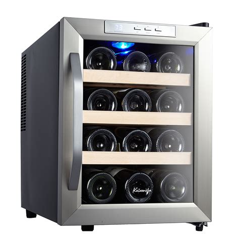 Kalamera 12 Bottle Counter Top Stainless Steel Wine Cooler Refrigerator