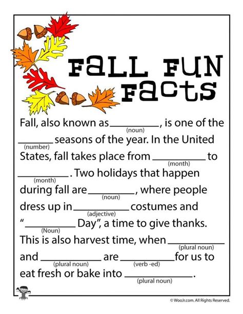 Fall Ad Libs Games For Kids Woo Jr Kids Activities Childrens