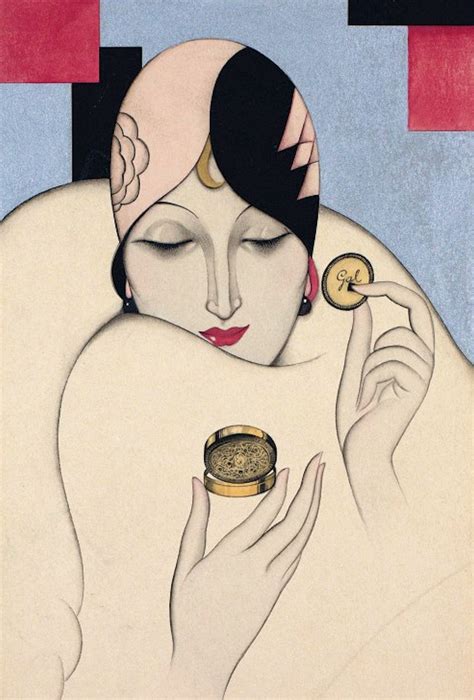 Federico Ribas Art Deco Illustration For Perfumería Gal Madrid 1920s Art Deco Illustration