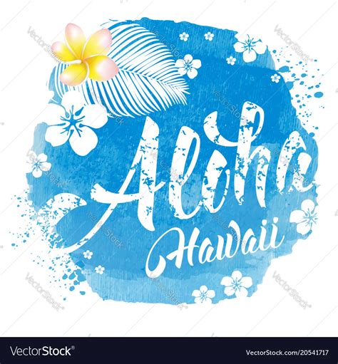 Aloha Hawaii Lettering Royalty Free Vector Image