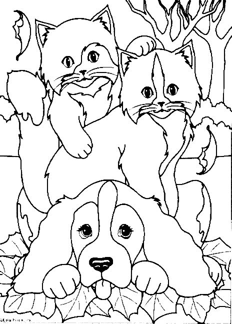 Kids love dogs and dream of having their own puppy. Animals Coloring Page - dog cat | All Kids Network