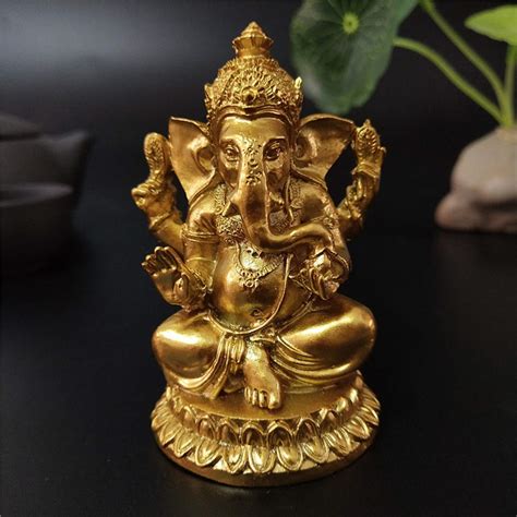 lord ganesha statue brass sitting ganesha sculpture handmade 3 75 awe