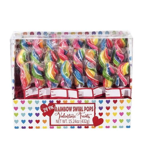 Valentines Day 24 Pack Swirl Lollipops