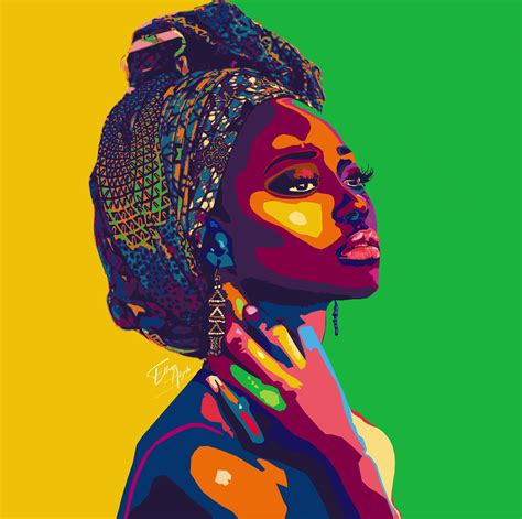 wpap art pop art digital art african queen african girl traditional style wpap art pop art