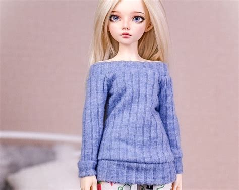 Pullover To Fit Such As Minifee 14 Bjd Clothes Blue Etsy