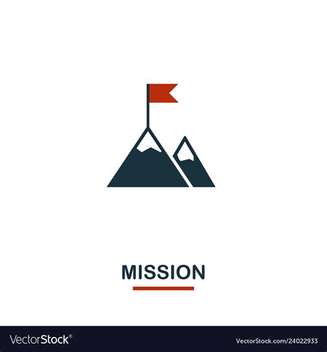 Mission Icon Premium Style Design From Teamwork Vector Image