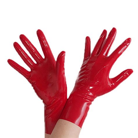 New Short Latex Gloves 04mm Club Wear For Catsuit Rubber Bandage Gloves Ebay