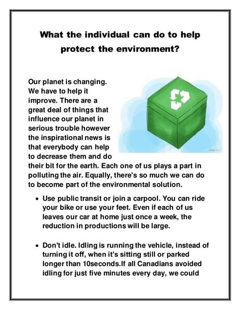 What The Individual Can Do To Help Protect The Environment