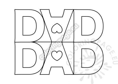 dad shaped fathers day card printable coloring page
