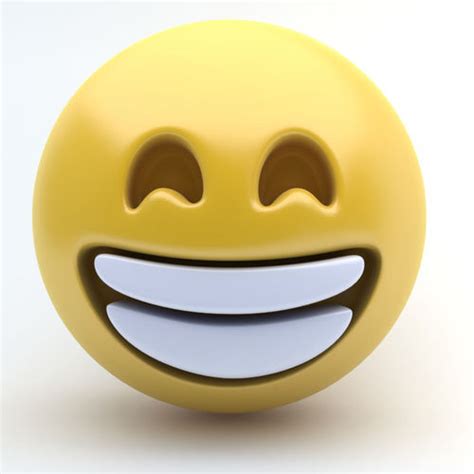 3d Model Emoji Very Happy Vr Ar Low Poly Cgtrader