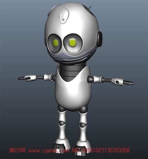 可爱的卡通机器人小孩 机械角色模型下载 摩尔网CGMOL