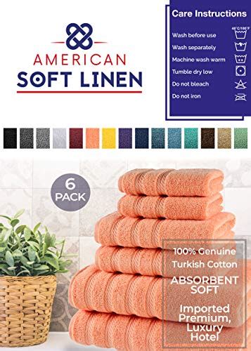 American Soft Linen 100 Turkish Carde Cotton 560 Gsm 6 Piece Towel