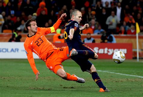 The 2010 world cup final was held on july 11 at soccer city stadium in the city of johannesburg, south africa. Andres Iniesta in Netherlands v Spain: 2010 FIFA World Cup ...