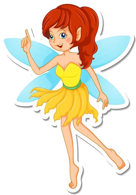 Beautiful Fairy Cartoon Character Sticker 2940200 Vector Art At Vecteezy