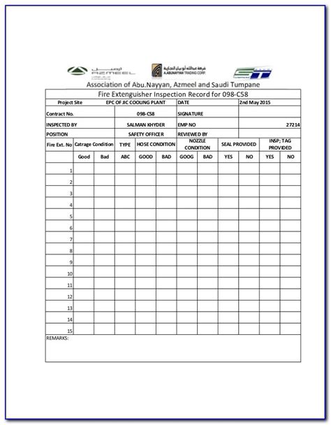 Printable password tracker excel template (xlsm i was careless and lost my excel passwords. Monthly Fire Extinguisher Inspection Form Excel - Form ...