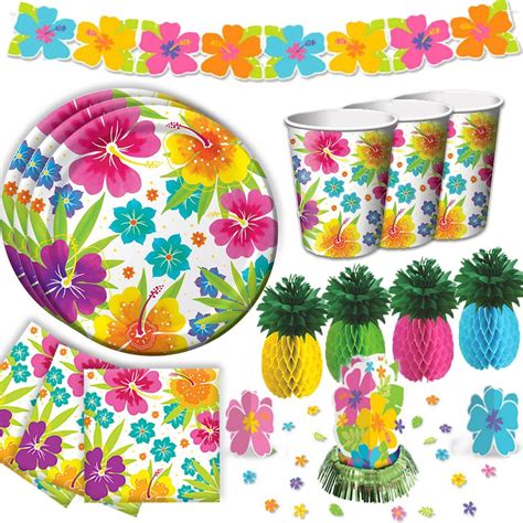 our tropical luau hawaiian summer party supply pack for 50 guests with decorations includes hi