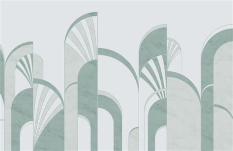 Green Art Deco Arches Print Wallpaper Mural Hovia Art Deco Arch