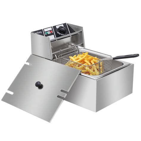 6l Commercial Electric Deep Fryer Fat Chip Frying Pan And Basket