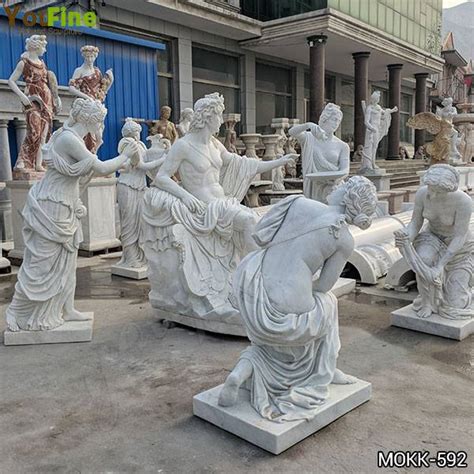 Hand Carved White Marble Apollo Bath Statues For Garden Suppliers Mokk