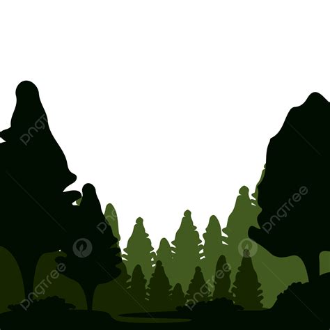 Silhouette Illustration Forest Design Background Forest Illustration