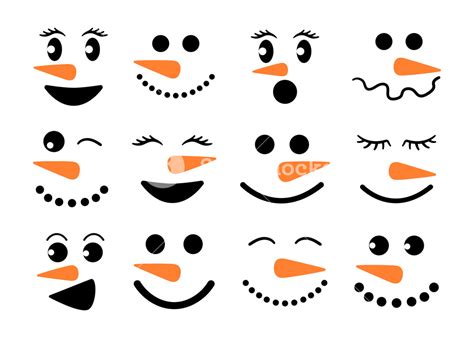 printable cute snowman face